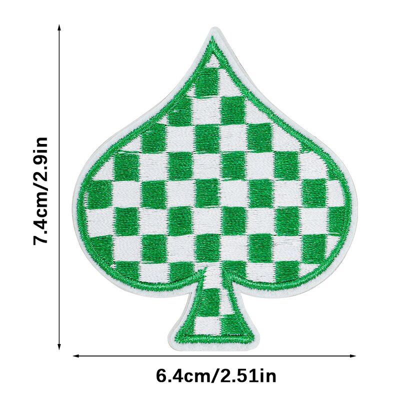 Iron on Patch Factory - Embroidered Checkered Spade Design