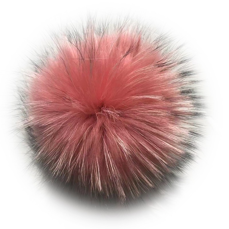 Fur Pom Manufacturer - Real Raccoon Fur Pom with Snap