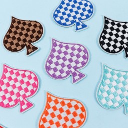 Iron on Patch Factory - Embroidered Checkered Spade Design