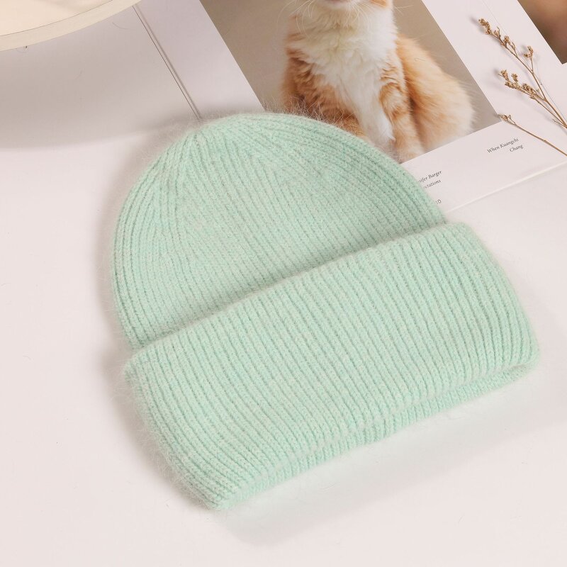 Winter Hat Manufacturer - Rabbit Fur Knitted Beanie Warm