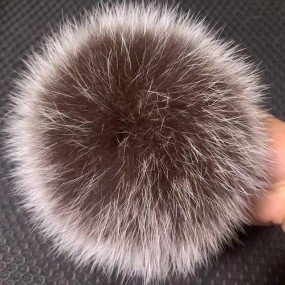 Fur Pompom Manufacturer - Natural Raccoon Pom with Buckle