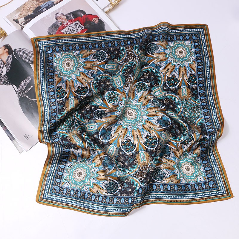 Silk Scarf Factory - Men's Small Square Satin Kerchief