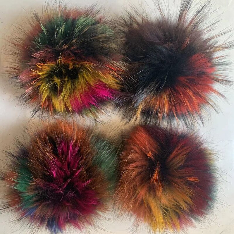 Fur Pompom Manufacturer - Natural Raccoon Pom with Buckle