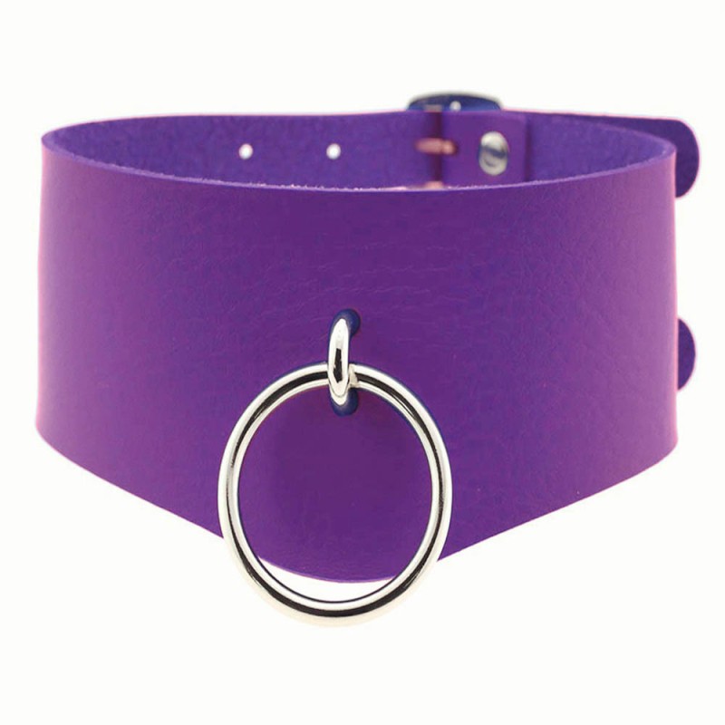 Choker Factory - Punk Leather Metal Collar Necklace