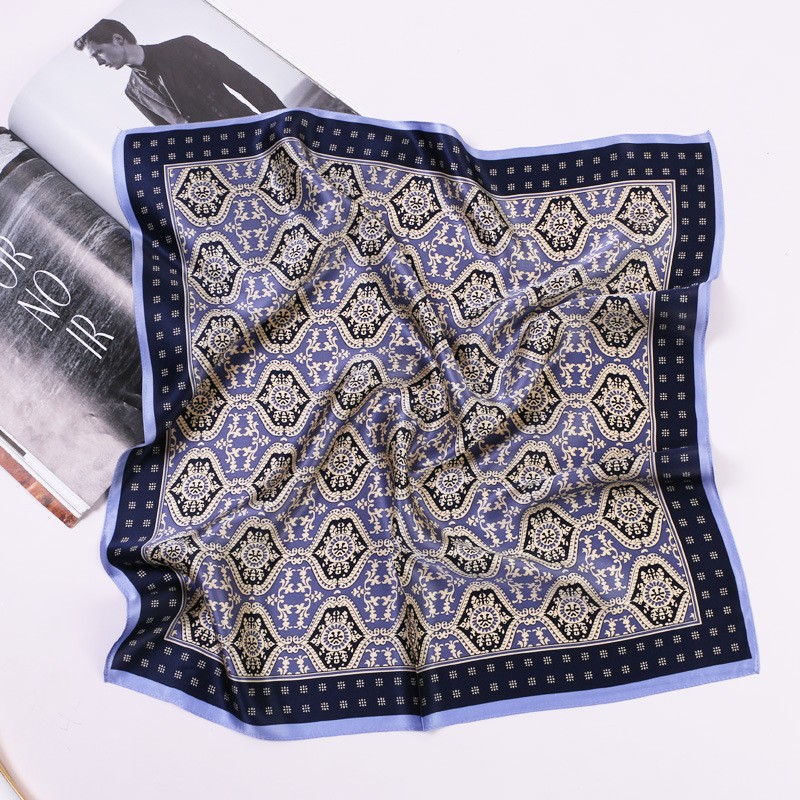 Silk Scarf Factory - Men's Small Square Satin Kerchief