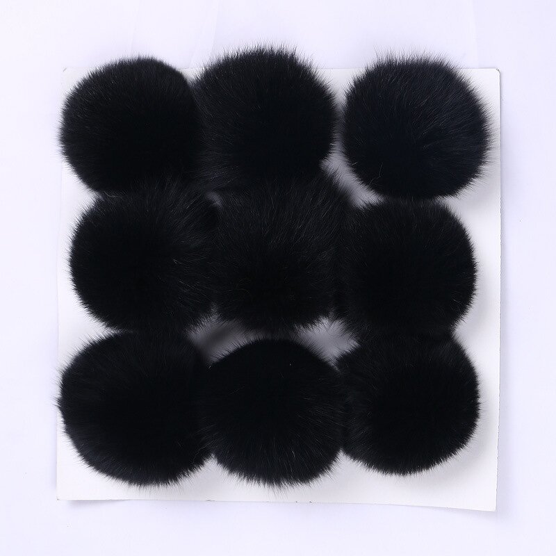 Fox Fur Pom Manufacturer - 10cm Natural for Hats Shoes