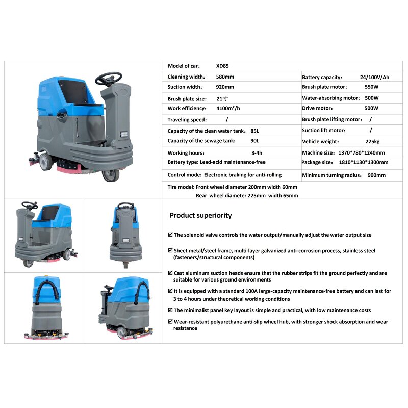 Floor Scrubber - Long Lifespan 100A Battery Factory
