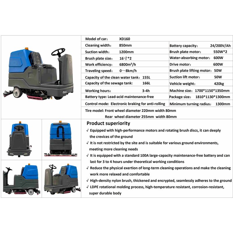 Ride-On Battery Floor Scrubber - 1020mm Width Factory