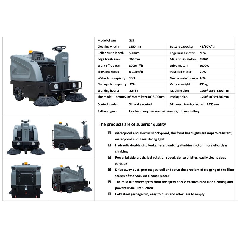 Battery Powered Ride-On Sweeper - Dust Control Factory
