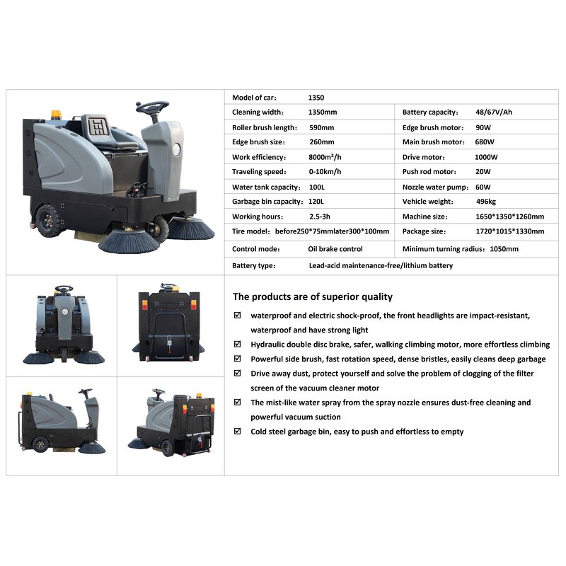 Ride-On Battery Sweeping Machine - Heavy-Duty Factory