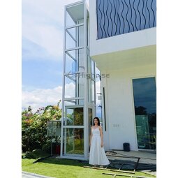 Home Elevator Manufacturer - 3 Floor Glass Cabin Outdoor Villa