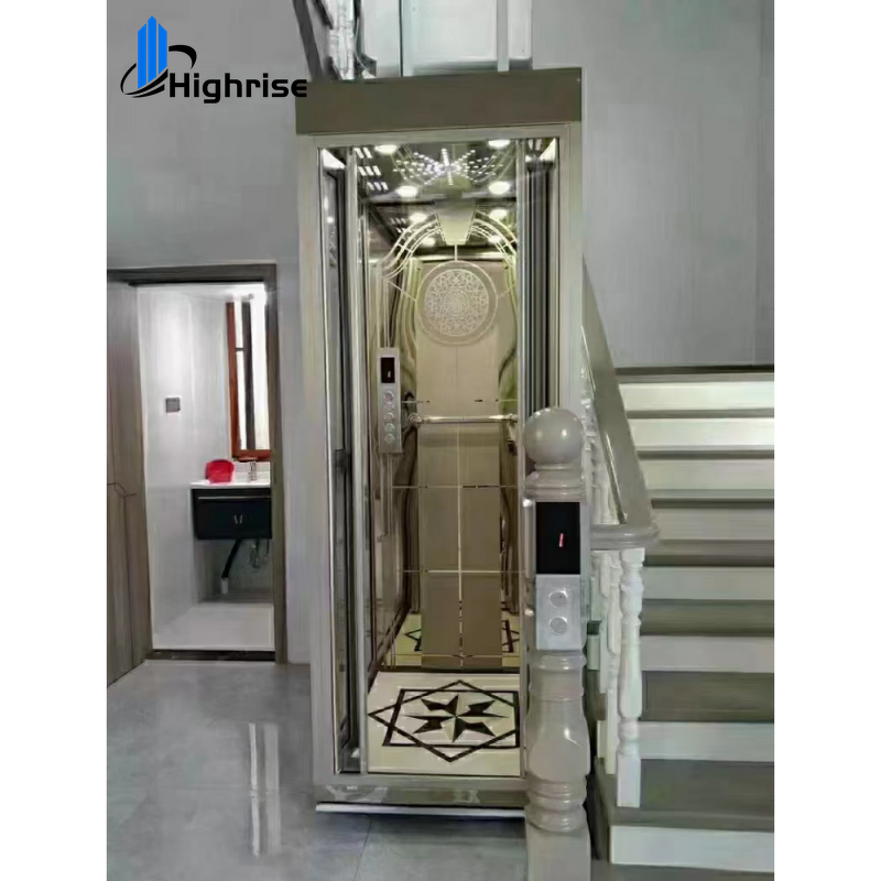 Villa Elevator Manufacturer - Hairline Stainless Steel Gold