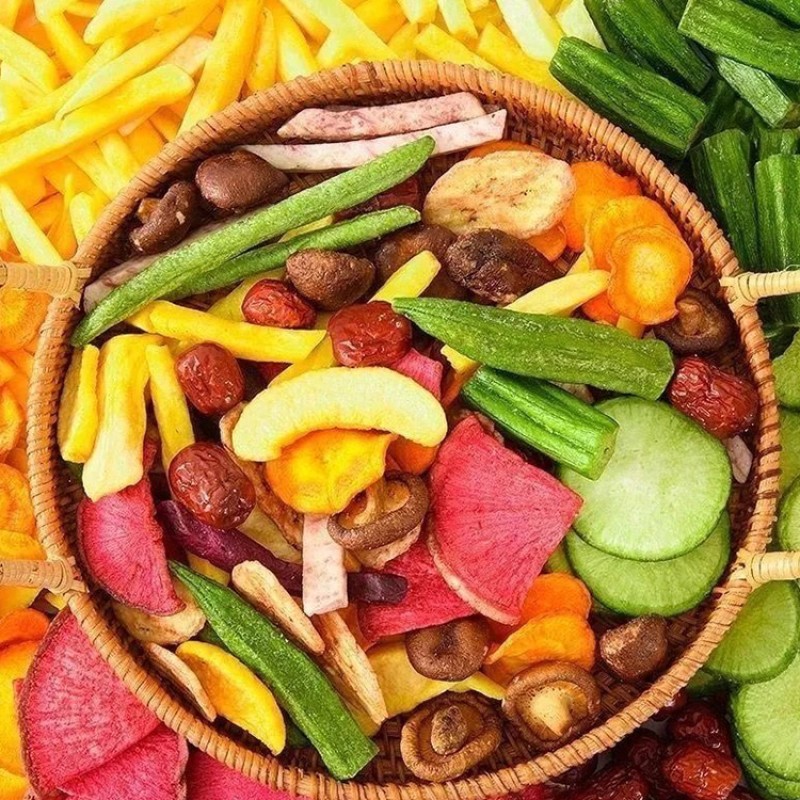 OEM ODM   Free Sample Mixed Vegetable Fruit Crisps VF Dehydrated  Chips