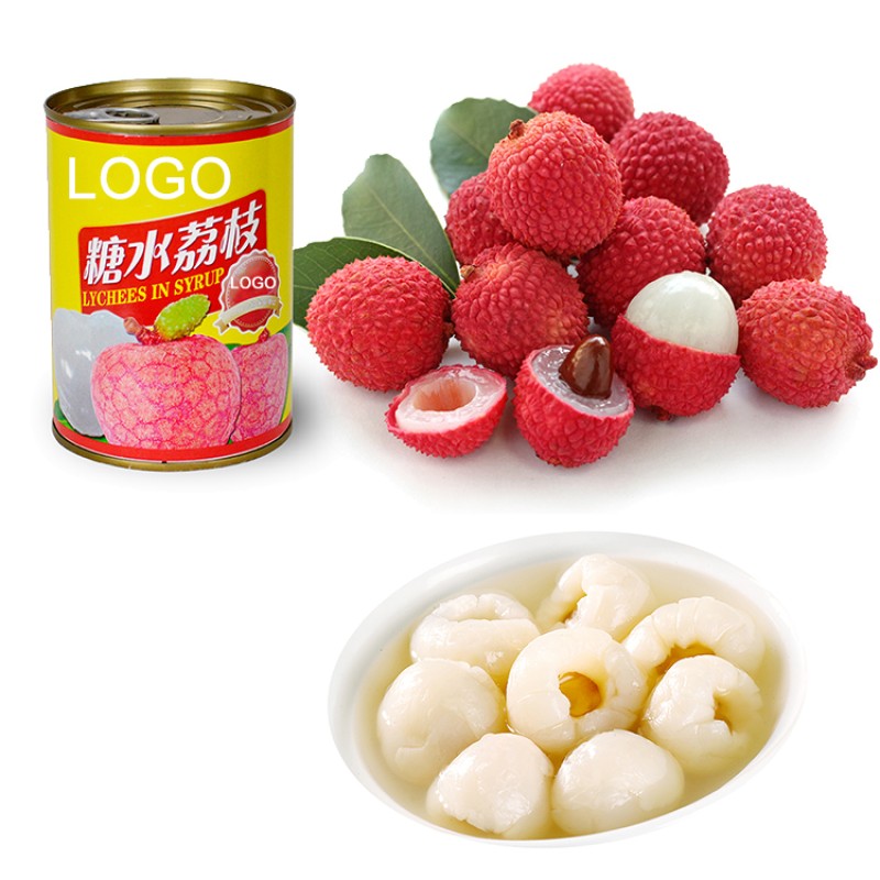 OEM ODM Free Sample Custom LOGO Package Factory Wholesale Price Fruit Litchi Organic 567g Canned Lychee