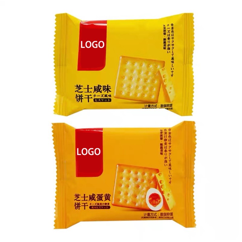 OEM ODM Free Sample Custom Package Snack Sesame Milk Salt Chive Scallion Variety Flavor Cookie Soda Biscuit
