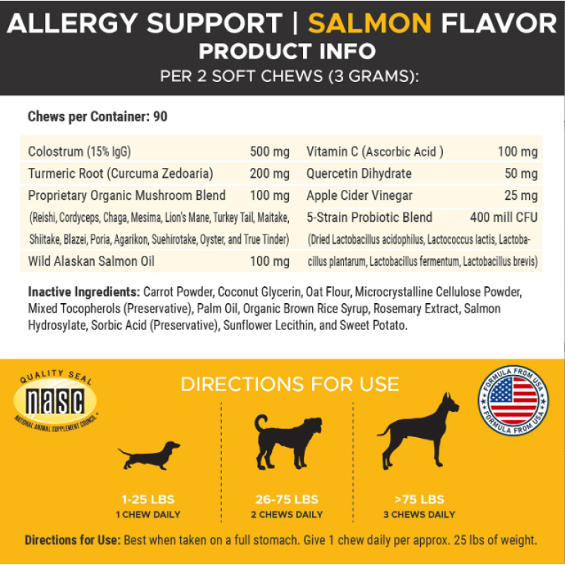 OEM Dog Chews Food Allergy Support Dog Probiotic Chews Relief Dog Allergy Chews Immune Supplement