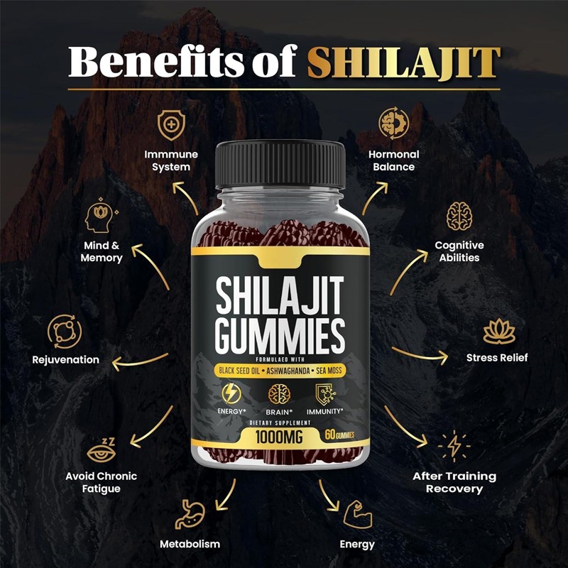 BIOCCHN OEM Halal Shilajit Gold Gummies Gummy Private Label Natural Organic Pure Himalayan Shilajit Gummies