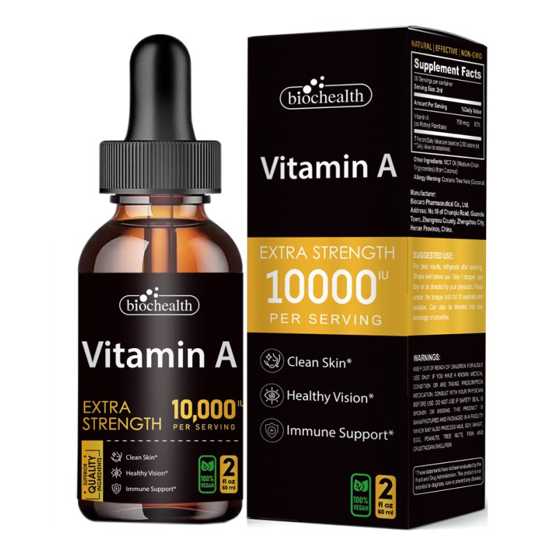 Biocaro OEM Multivitamin Liquid Drops with Biotin Vitamin D3 Vitamin B12 Supplement for Adults & Kids Multivitamin Drops