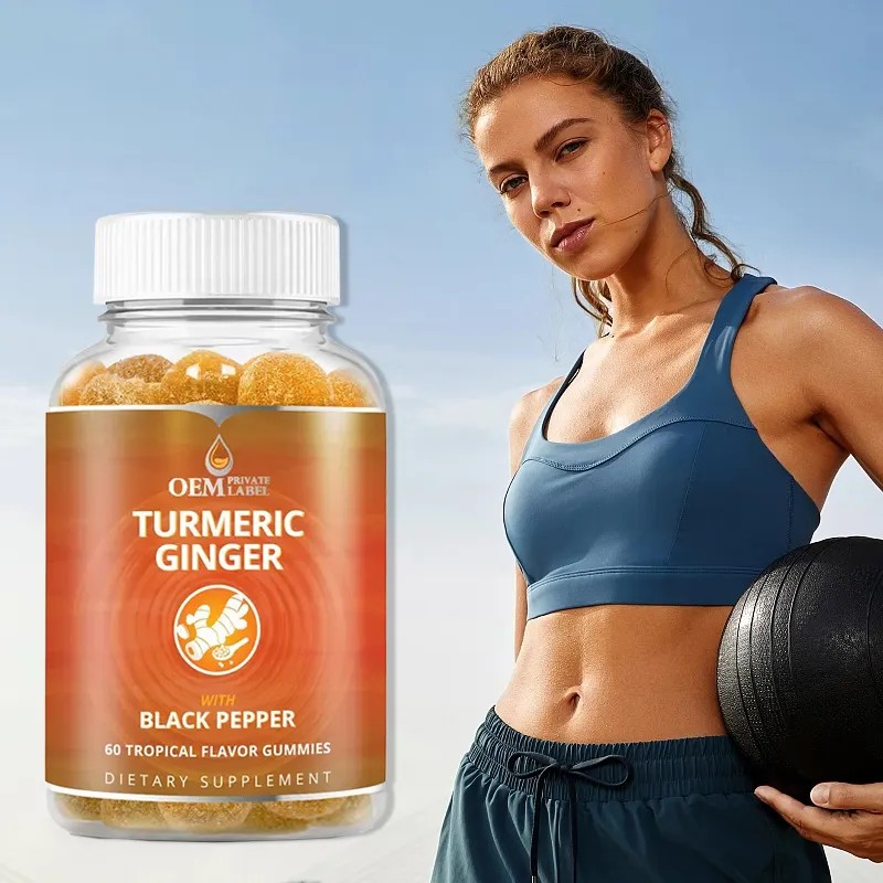 Biocaro OEM Private Label Organic Turmeric and Ginger Gummies Supplement Turmeric Curcumin Vegan Gummy