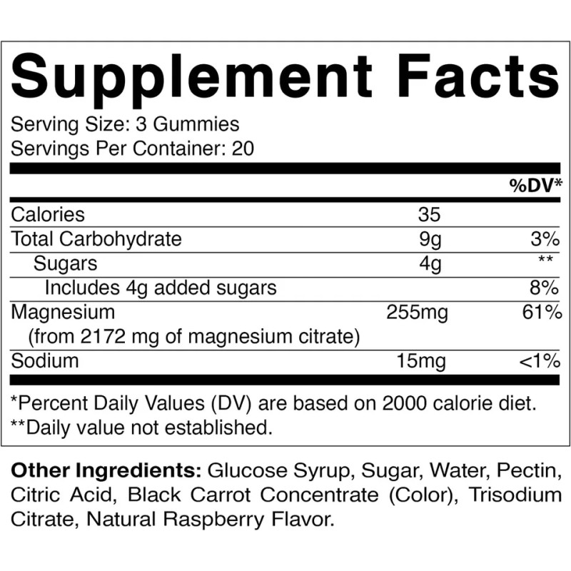 Biocaro OEM Private Label Magnesium Citrate Gummy Candy Vitamins and Supplements Magnesium Glycinate Gummies for Sleep Relax