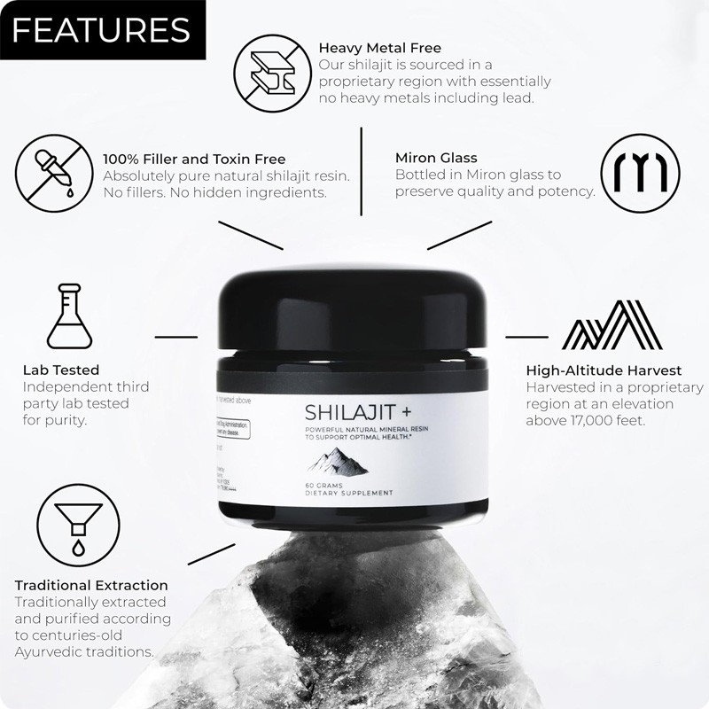 BIOCCHN Authentic Pure Himalayan Shilajit Resin Large Jar Natural Minerals&85% Fulvic Acids Dietary Supplement for Whole Body
