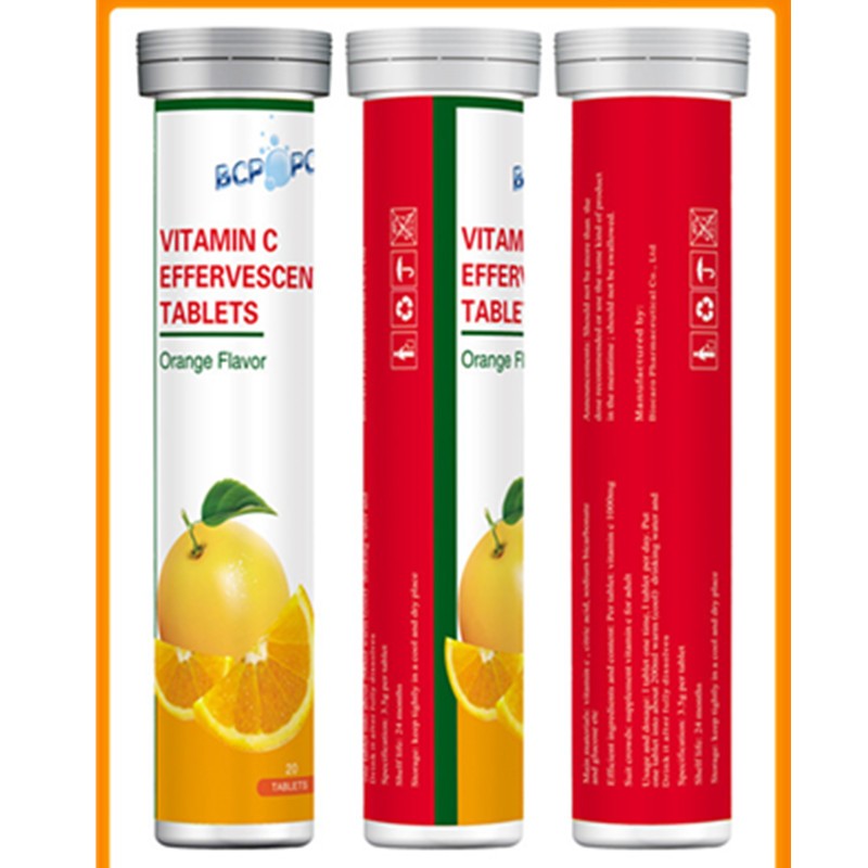 OEM Soft Drink Vc Effervescent Tablets Lemon Vitamin c Effervescent Tablet
