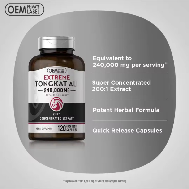 Biocaro OEM Private Label Male Enhancement Pills Man Power Maca Root Capsule Horny Goat Weed and Tongat ali Capsules