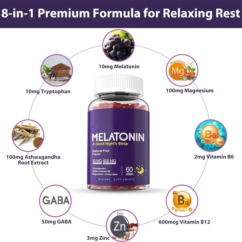 BIOCCHN Private Label Sleep Gummies Melatonin Bear Melatonin Gummies Nighttime Sleeping Aid Gummies for Adults