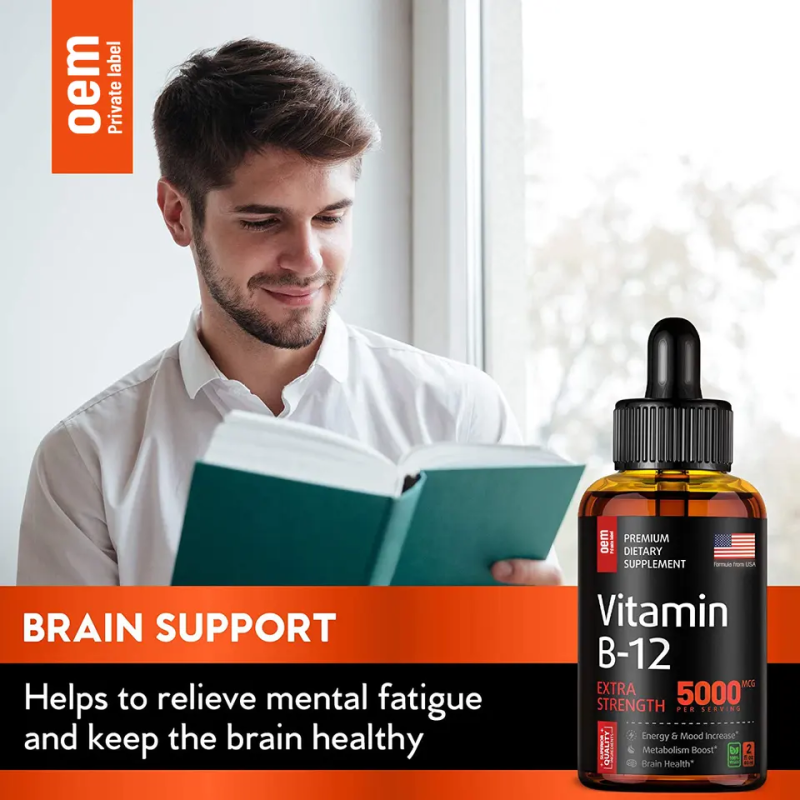 Biocaro Liquid Supplement with Vitamin B12 5000mcg - Liquid Vitamin B12 Drops for Women and Men