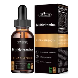 Biocaro OEM Multivitamin Liquid Drops with Biotin Vitamin D3 Vitamin B12 Supplement for Adults & Kids Multivitamin Drops