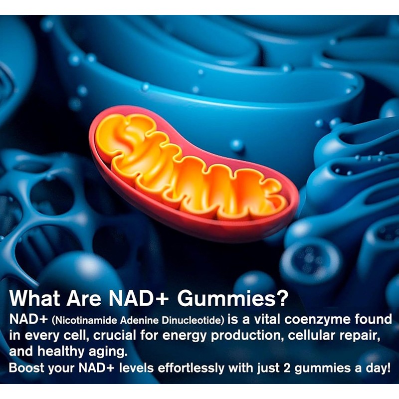 BIOCCHN NAD+ Gummies NAD Resveratrol Supplement NAD Supplements for Women Aging Nicotinamide Riboside Boost Vitamin B3 Zinc
