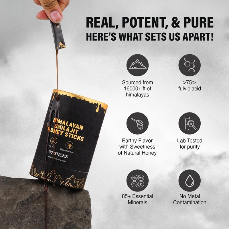 Private Label Organic Himalayan Shilajit Resin Sticks Organic Gold Grade Shilajit Extract Resin With Honey