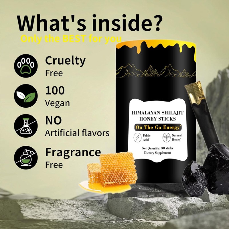 OEM/ODM Private Label Pure Himalayan Shilajit Resin Sachet With Organic Honey Shilajit Honey Sticks