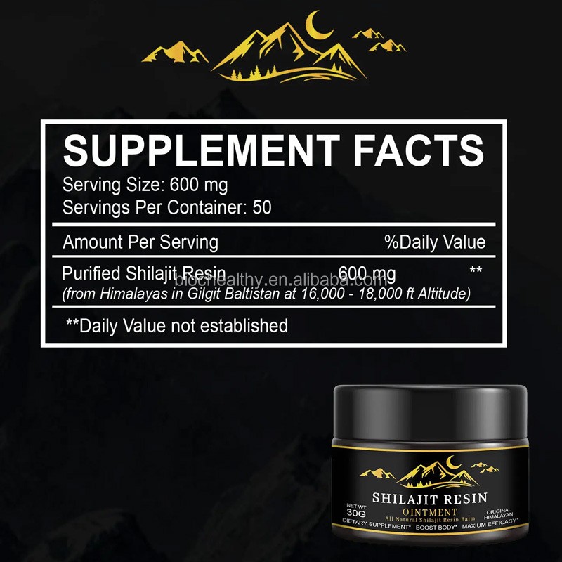 BIOCCHN Pure Himalayan Shilajit Private Label and Oem Packing BIOCCHN Gummies 30-50g Shilajit Resin