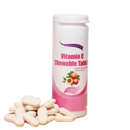 BIOCRICH OEM Private Label Skin Whitening Immunity Supplements Custom Vitamin C 100mg 500mg Chewable Tablets