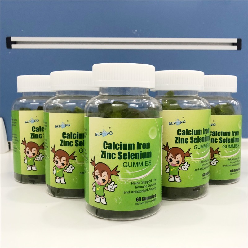 BIOCRICH OEM Private Label Calcium Iron Zinc Selenium Gummies Trace Element Immune Booster Supplement for Kids