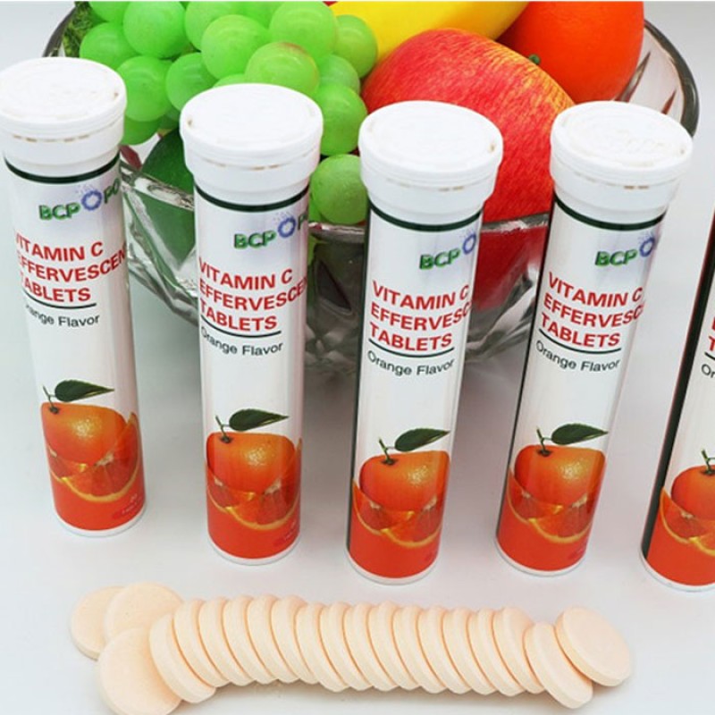 Custom Private Label Best Sales Immunity Booster Supplements Orange 100% Natural Vitamin c Effervescent Tablets