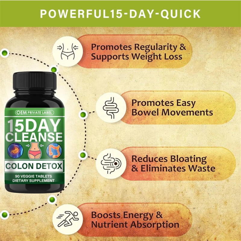 BIOCRICH Gut Health and Gut Supplement Digestive Comfort 15 Day Cleanse Detox Gut and Colon Support Advanced Capsule