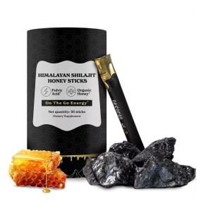 BIOCRICH Shilajit Honey Sticks 30 Sticks Pure Himalayan Resin Organic Honey & Saffron for Energy Boost Immune Support