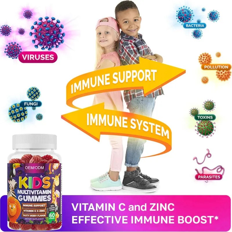 BIOCCHN OEM/ODM Halal High Quality Multivitamin Gummies Biotin Gummies Children boost Immunity Kids Multivitamin Gummies