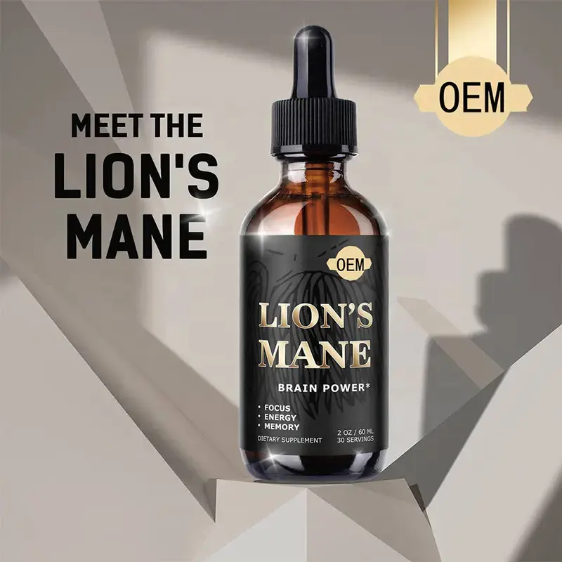 Biocaro OEM Hot Selling Organic Reishi Chaga Lions Mane Extract Drops Supplements Lion's Mane Mushroom Liquid Drops