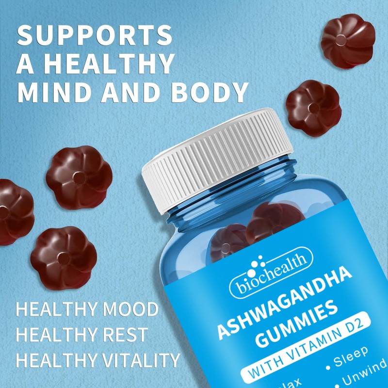BIOCCHN Private Label Organic Ashwagandha Gummy Sleep Relax Immune Energy Ashwagandha Gummies