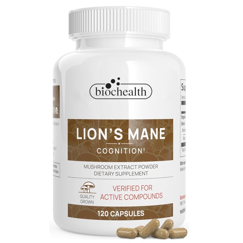 Biocaro OEM Private Label Halal Organic Lions Mane Mushroom Complex Capsules Reishi Cinnamon Cordyceps Extract Capsule