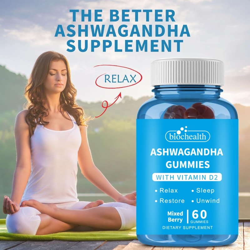 BIOCCHN Private Label Organic Ashwagandha Gummy Sleep Relax Immune Energy Ashwagandha Gummies