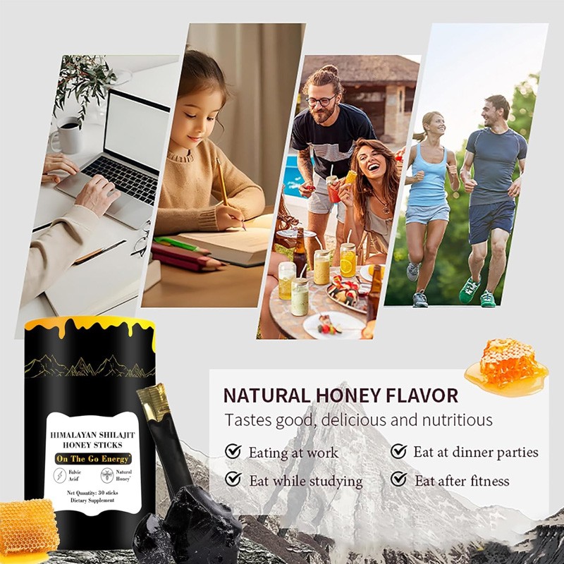 OEM/ODM Private Label Pure Himalayan Shilajit Resin Sachet With Organic Honey Shilajit Honey Sticks