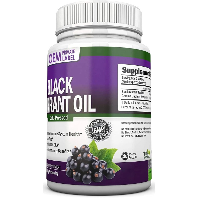 Biocaro Black Currant Oil Capsules 140mg GLA Pure Seed Regulates Hormonal Balance Supplement Antioxidant Vitamin C