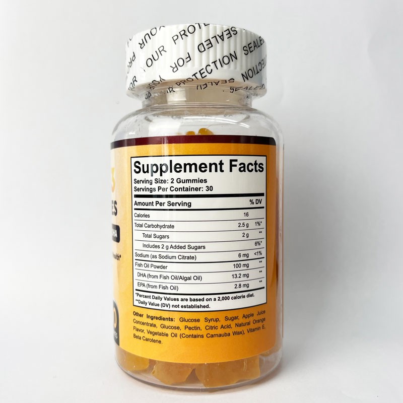 BIOCRICH Private Label Vegan Kids DHA Gummy Candy Supplements Brain Support Intelligence Booster Fish Oil Omega 3 Gummies