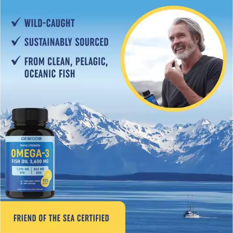 BIOCRICH OEM High in EPA and DHA Omega 3 Fish Oil Softgel Capsule for Men