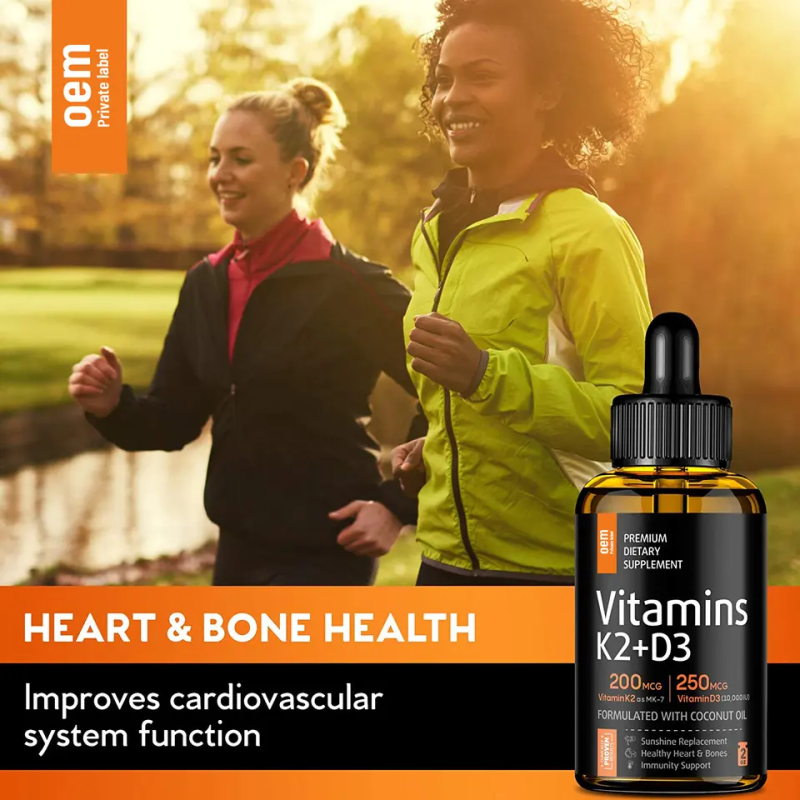Biocaro Organic Vitamin D3 Supplement 10000 Iu Vitamin Drops Support Strong Bones Healthy Sublingual Vitamin D3 K2 Liquid Drops