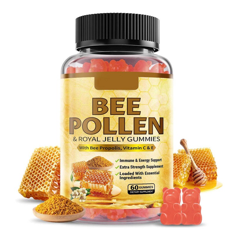 BIOCCHN Private Label Bee Pollen Gummies Bee Propolis Gummies Sugar Free Bee Pollen Supplement for Immunity & Skin Health